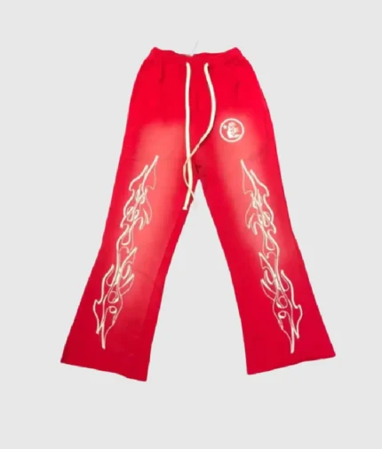 Hellstar Studios Flame Sweatpants Red